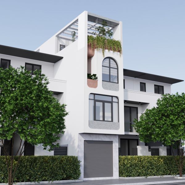Bản vẽ thiết kế nhà phố 50m2 3 tầng 1 tum