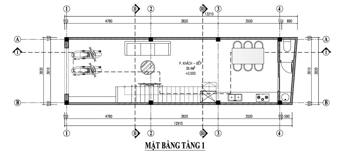 bản vẽ nhà phố 50m2 3 tầng 1 tum 2